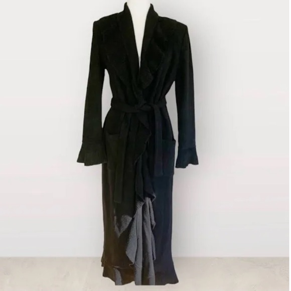 St. John Sweaters - St. John Collection Santana Ruffle Knit Cardigan/Duster Size 10